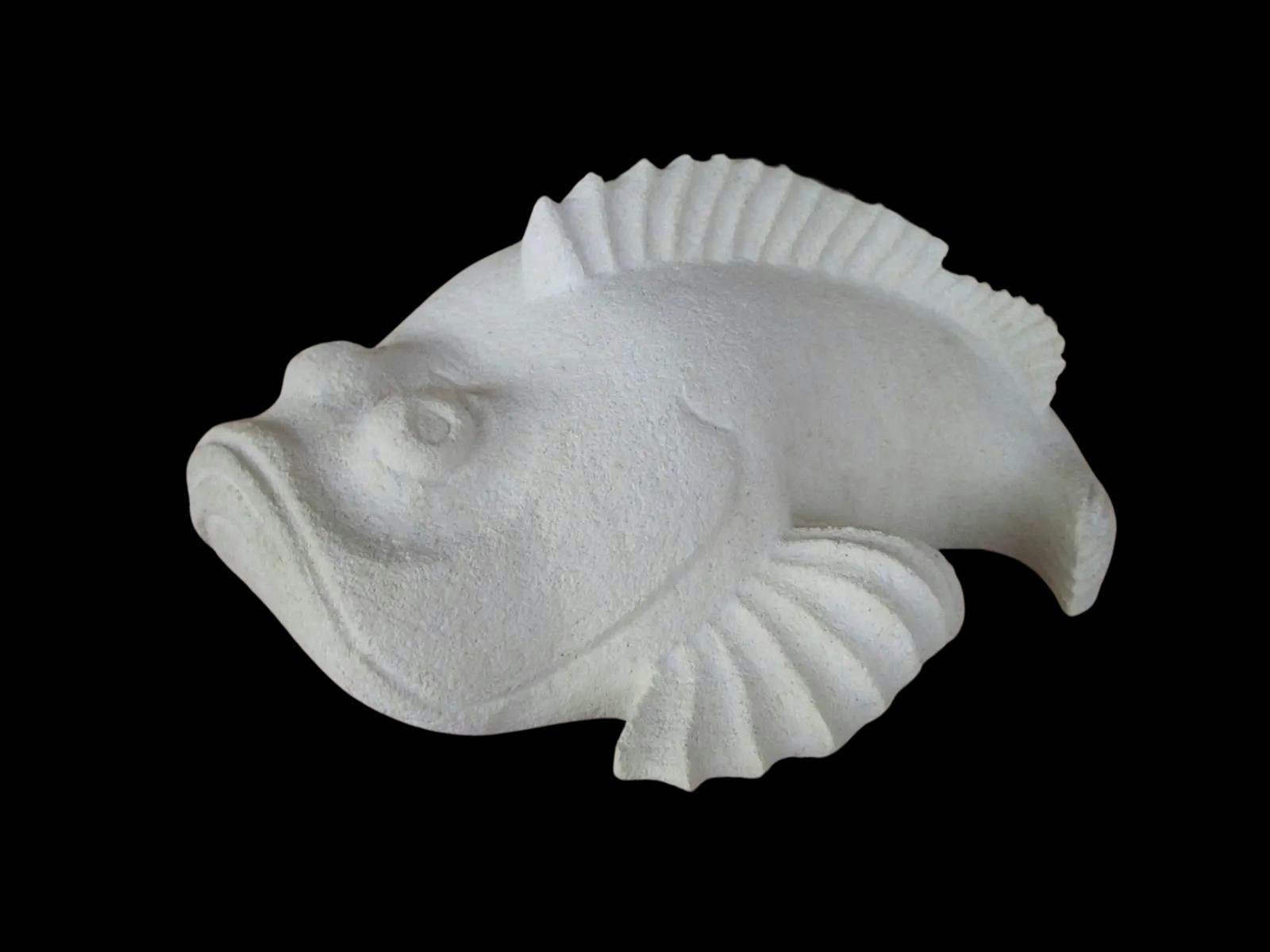 Limestone carved fish