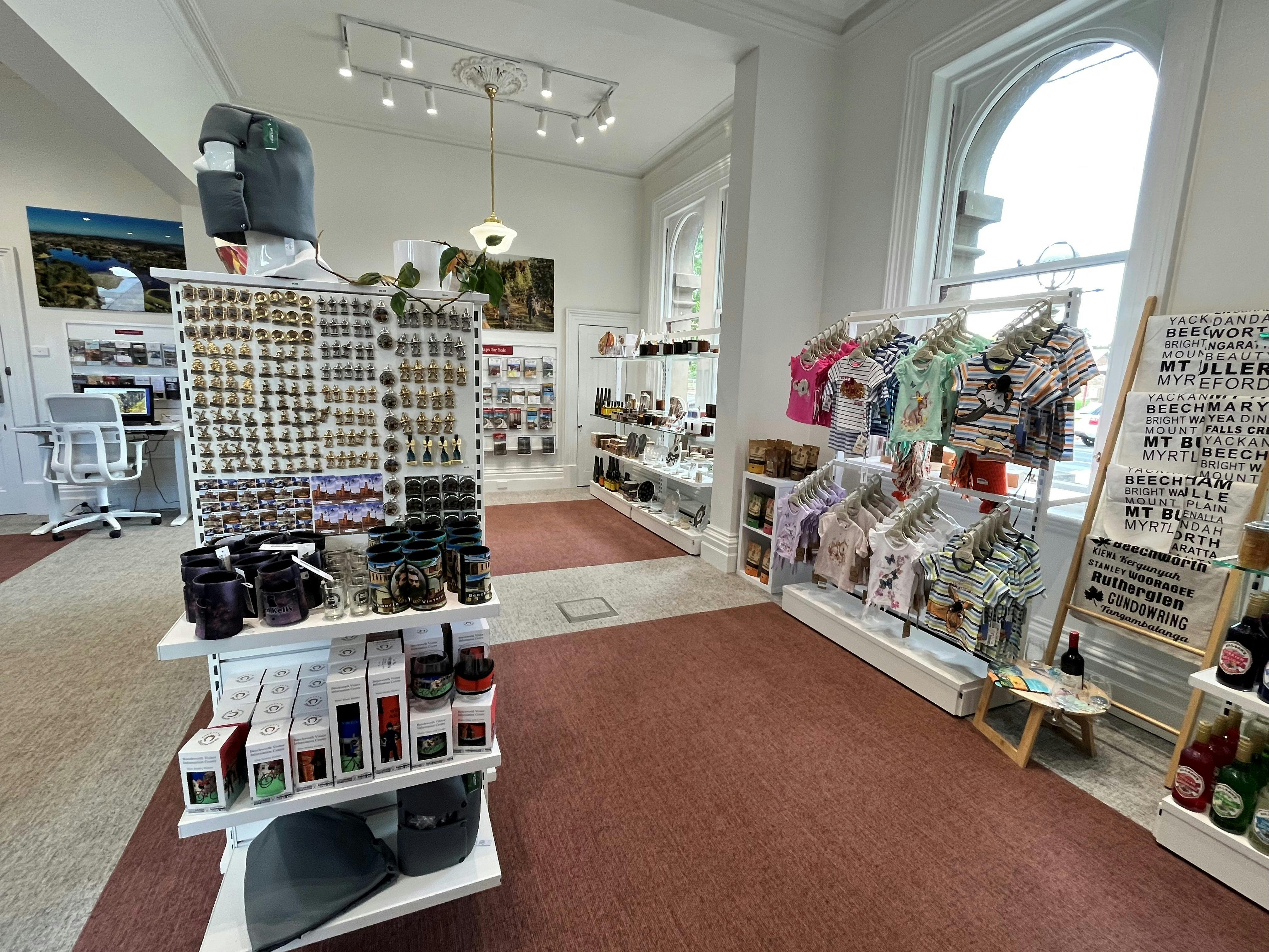 A selection of magnets and stubby holders on display