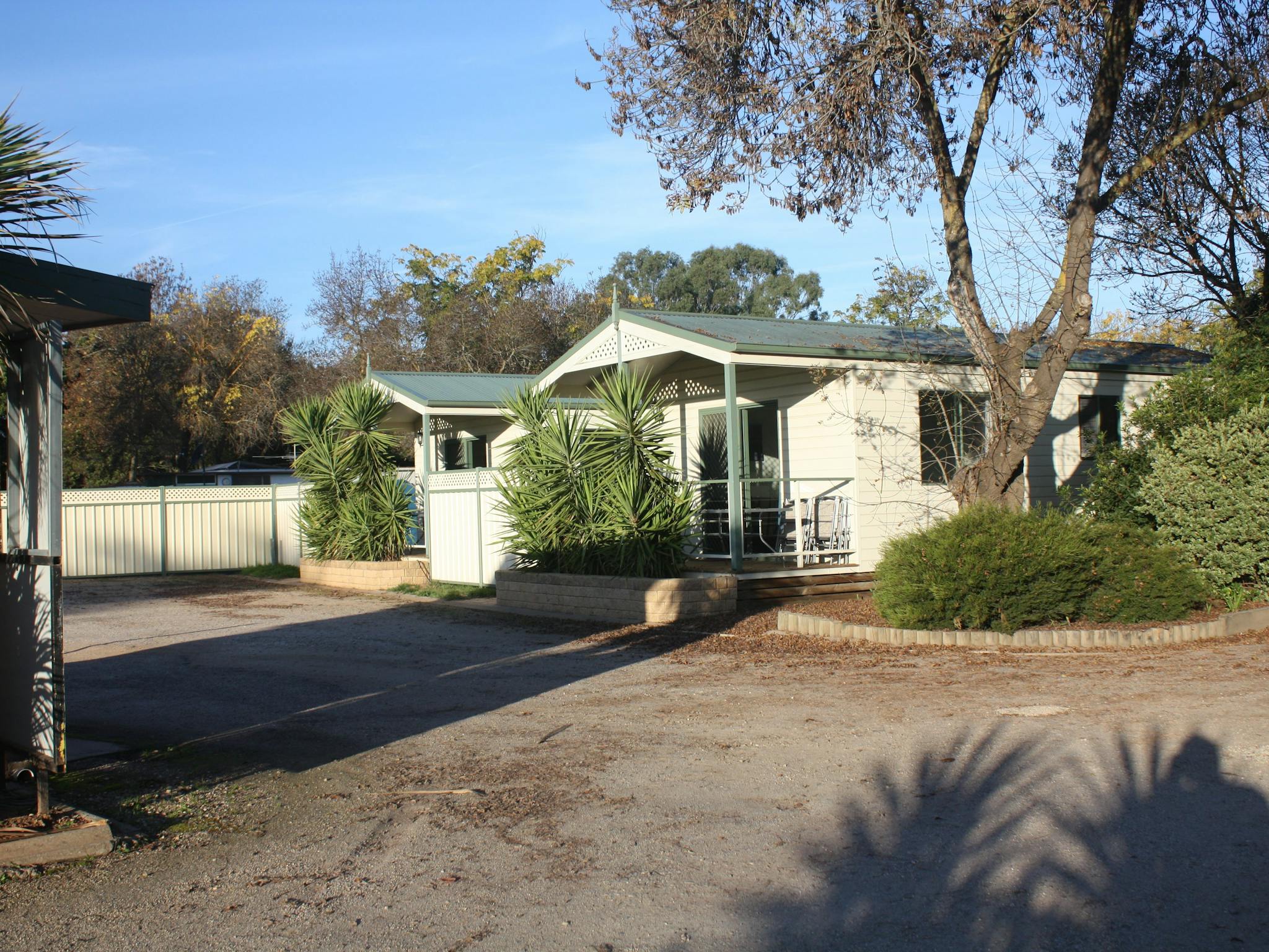 Two bedroom deluxe cabins, well shaded front verandah