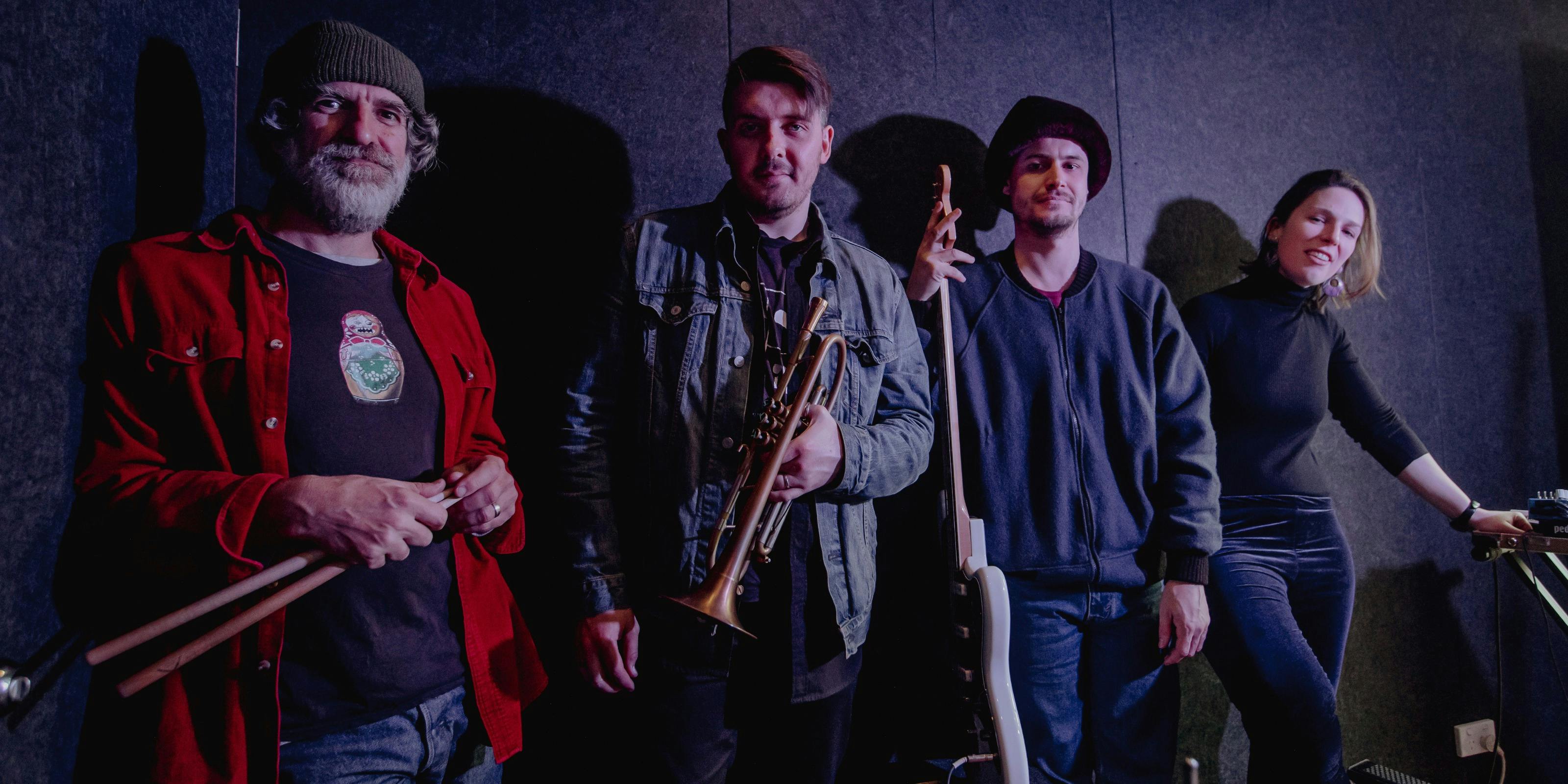group of musicians standing together