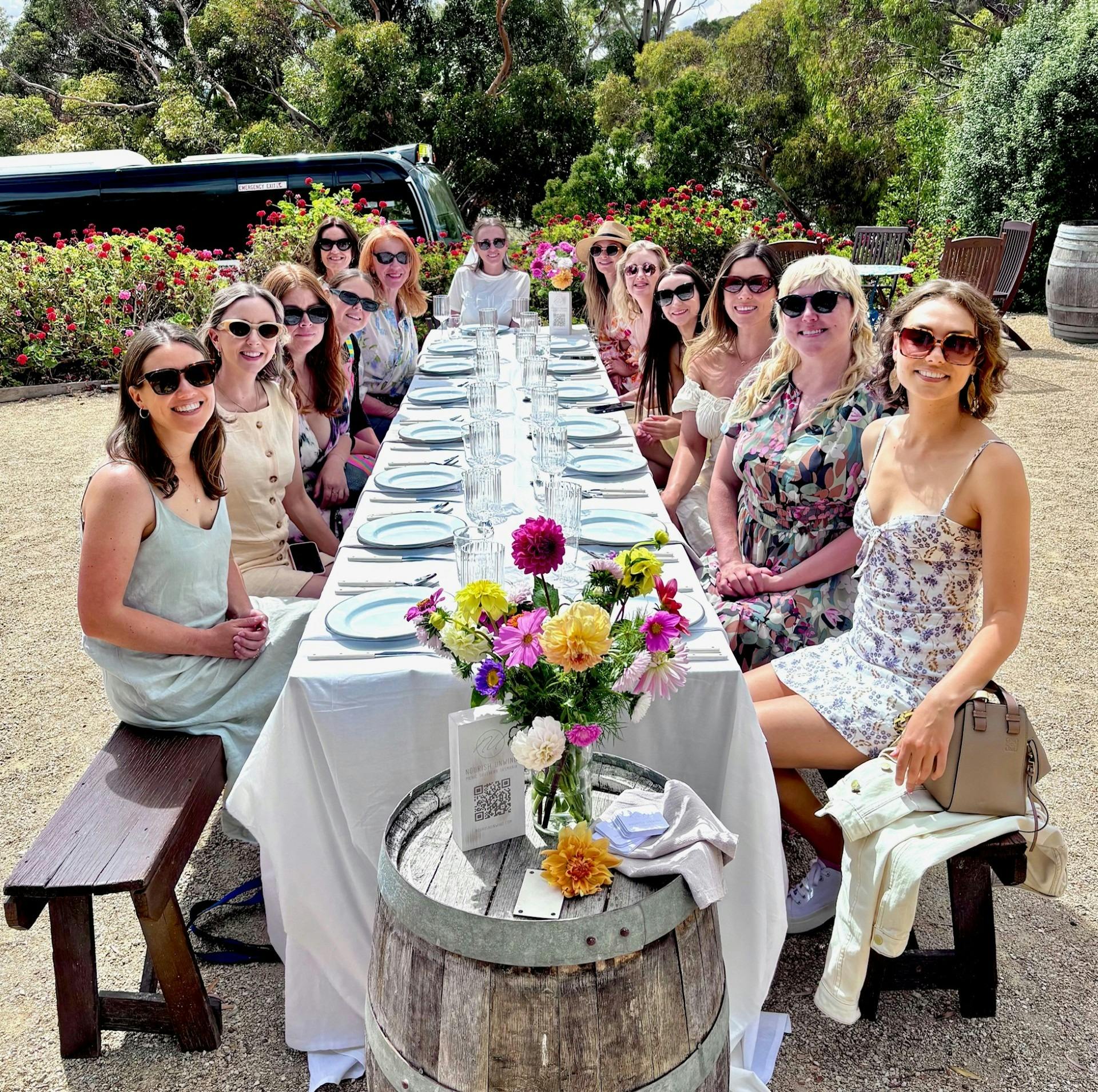 Hens day tours are always fun. Lunch at Every Man and His Dog Vineyard