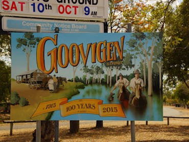 Goovigen 100 year sign Goovigen 100 year sign