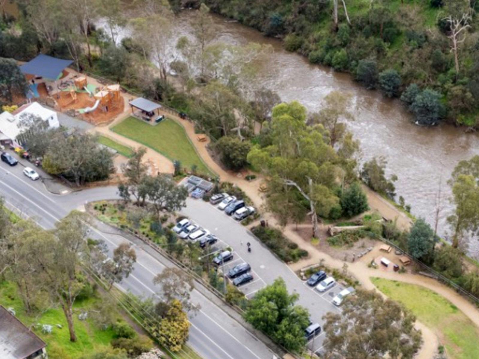 wonguim wilam aerial view with Yarra River