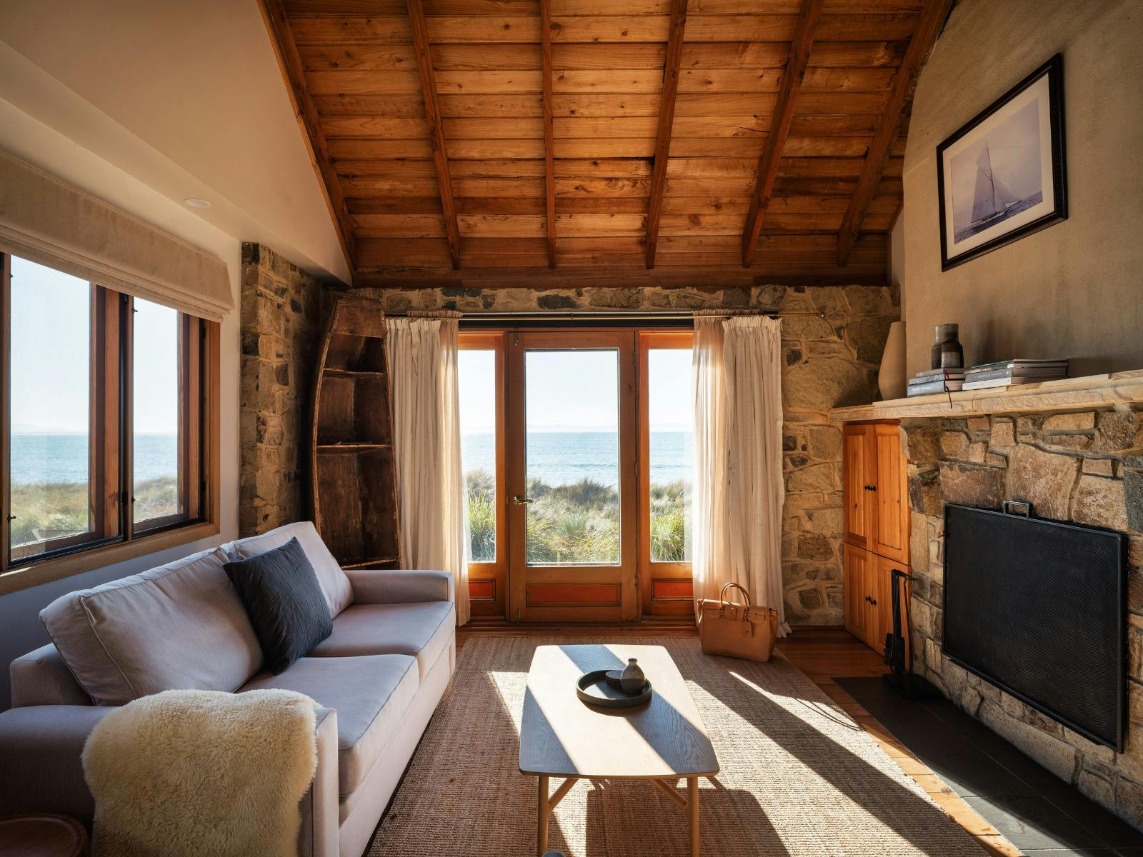 the living room with a view outside