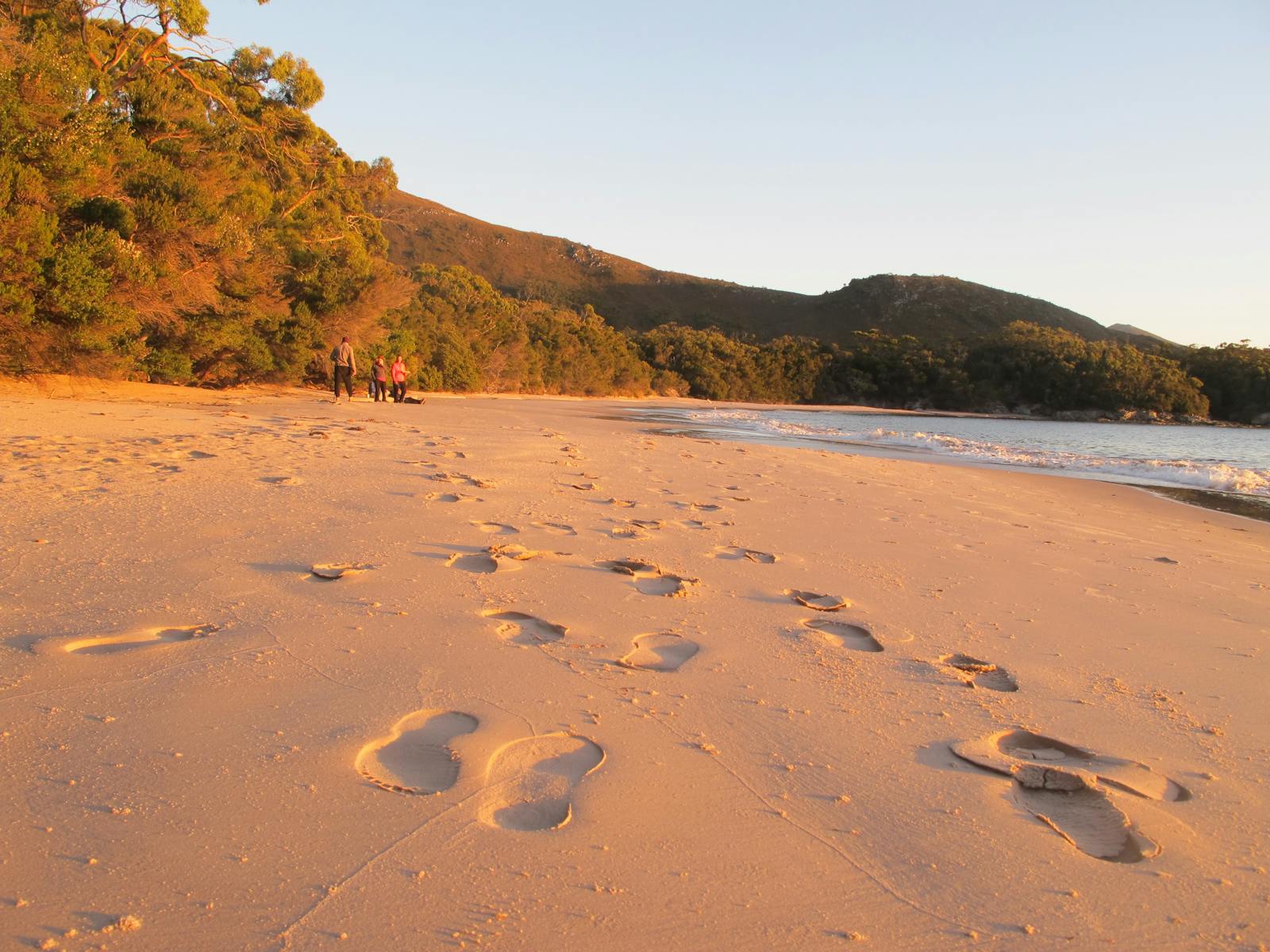 Footsteps in the sand at Bramble Cove