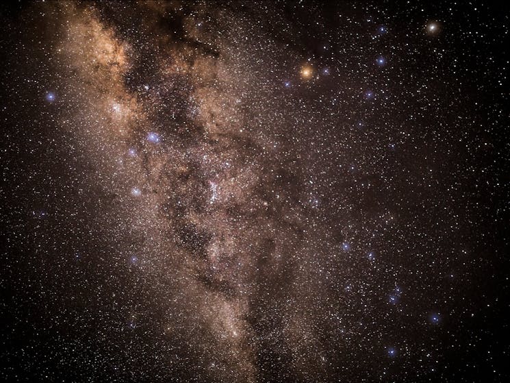 Looking up at the stars on a clear night.