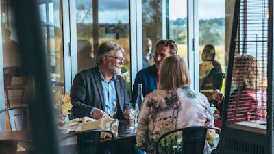 Gorup enjoying wine tasting at The Vintners Daughter Cellar Door