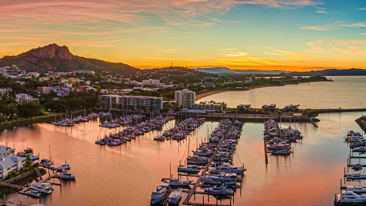 marina at sunset