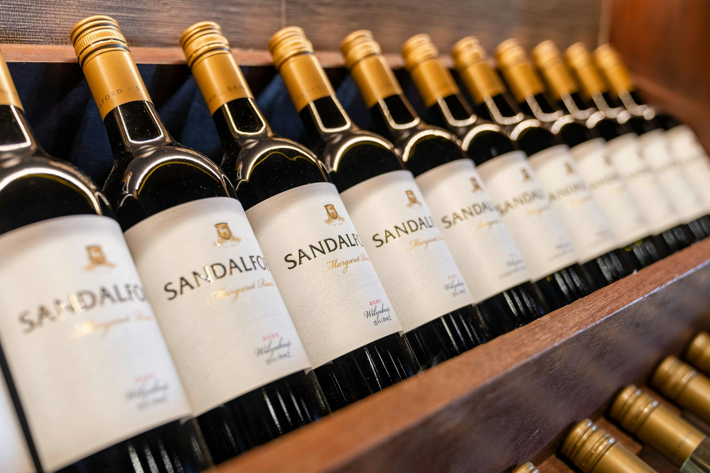 Bottles of wine at Sandalford Wines