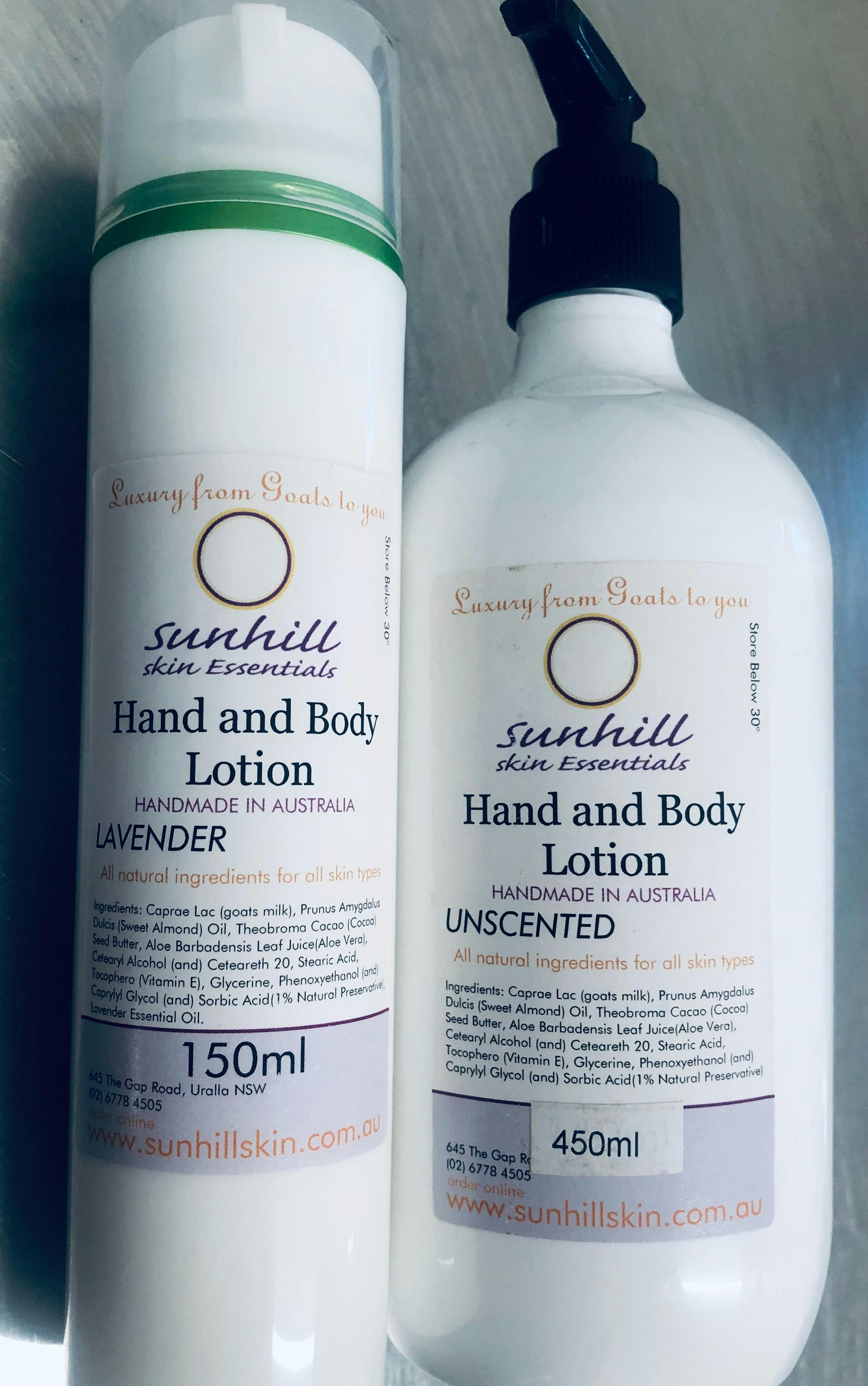 Sunhill Skin Essentials luxurious goat milk skin care products