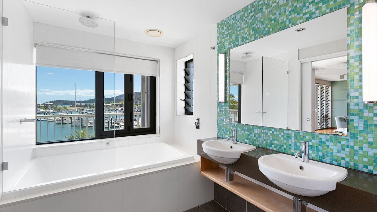 Each apartment has two bathrooms for guest convenience