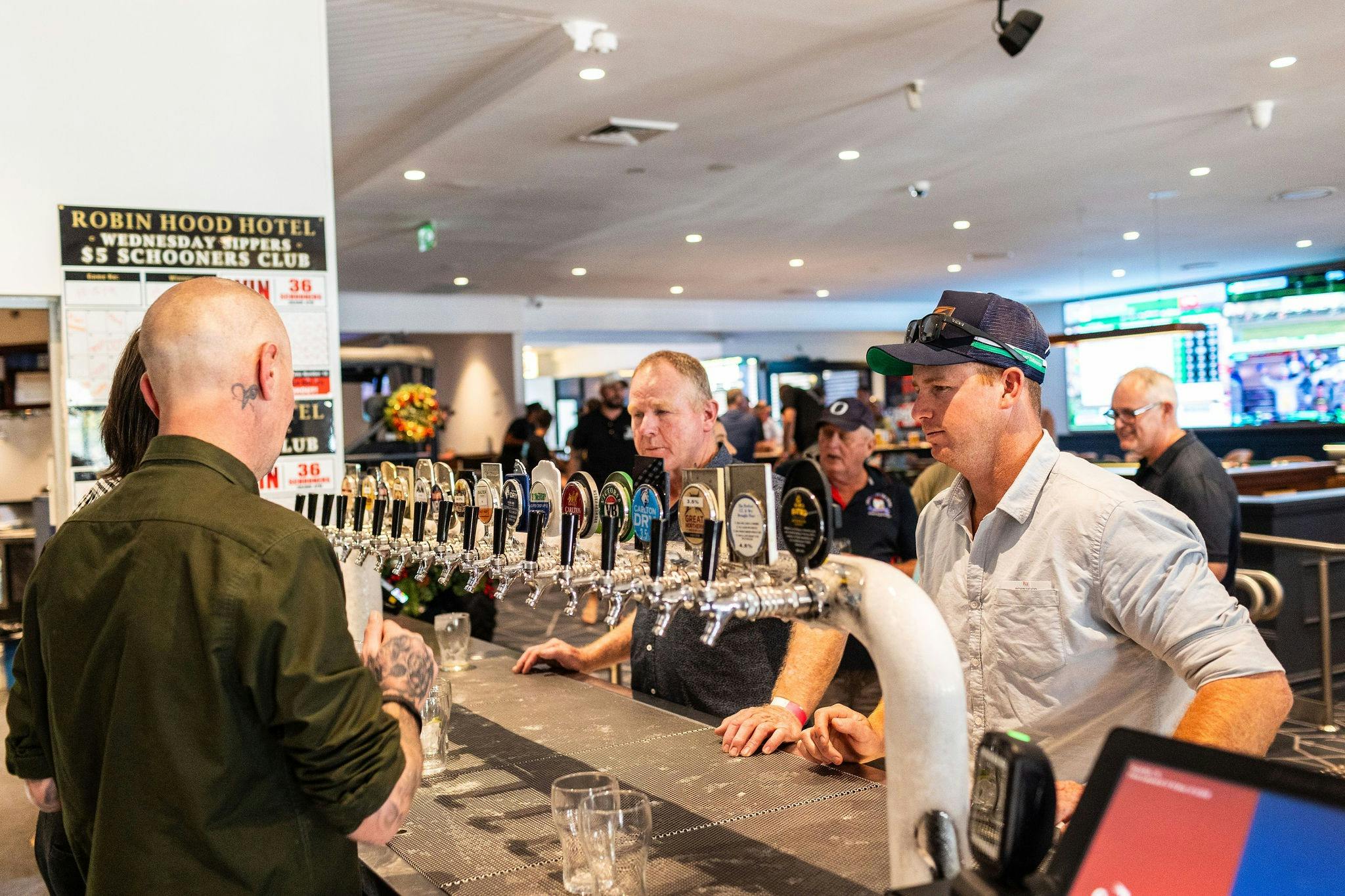 people being served at the bar