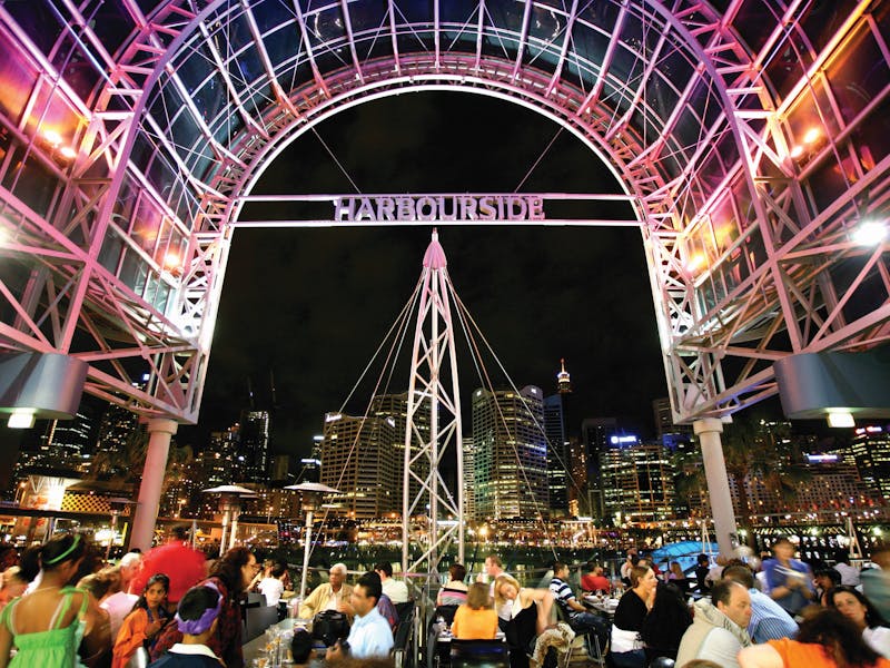 Harbourside Shopping Centre view over the Sydney skyline