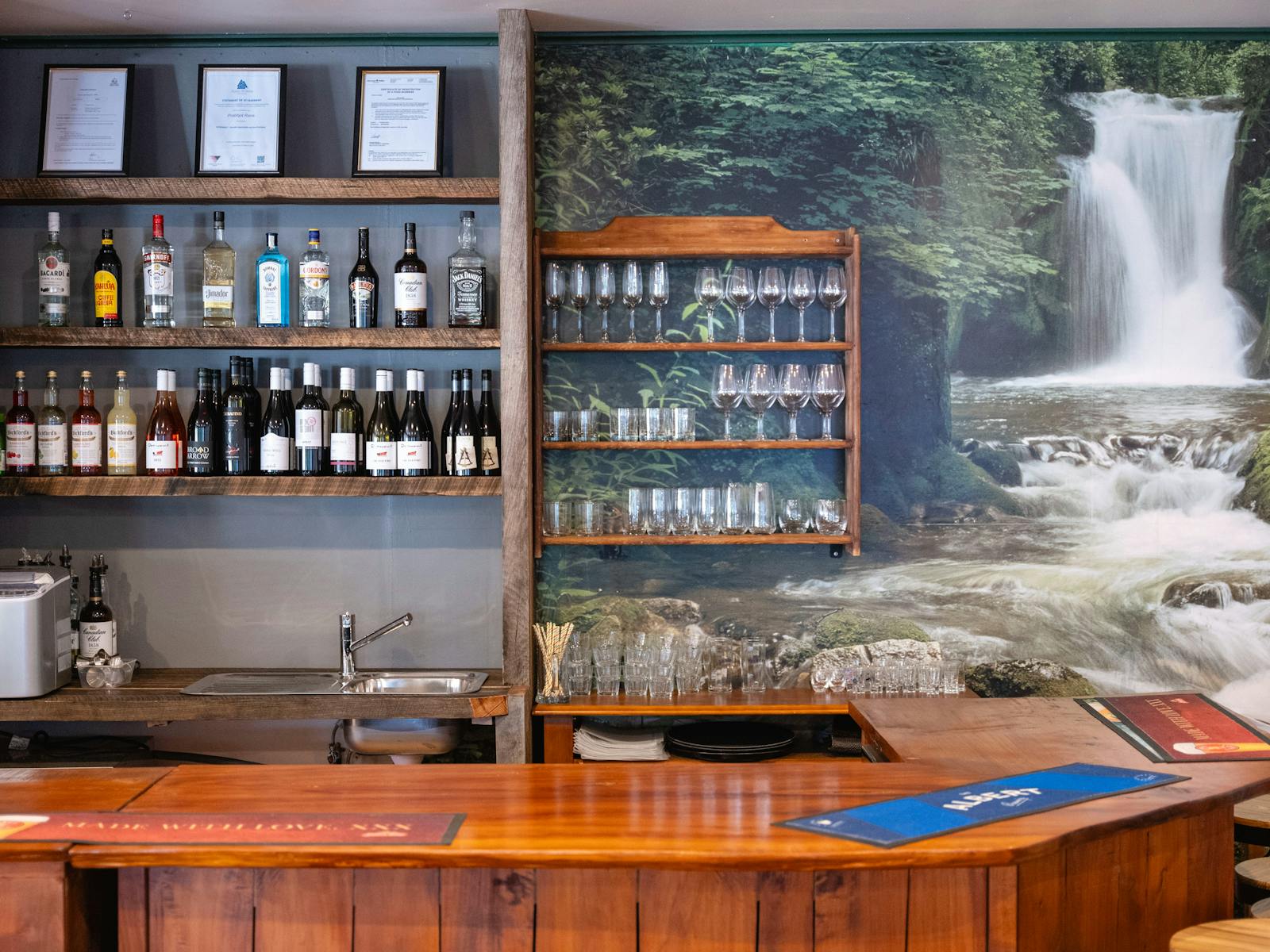 The bar at Maydena Eats