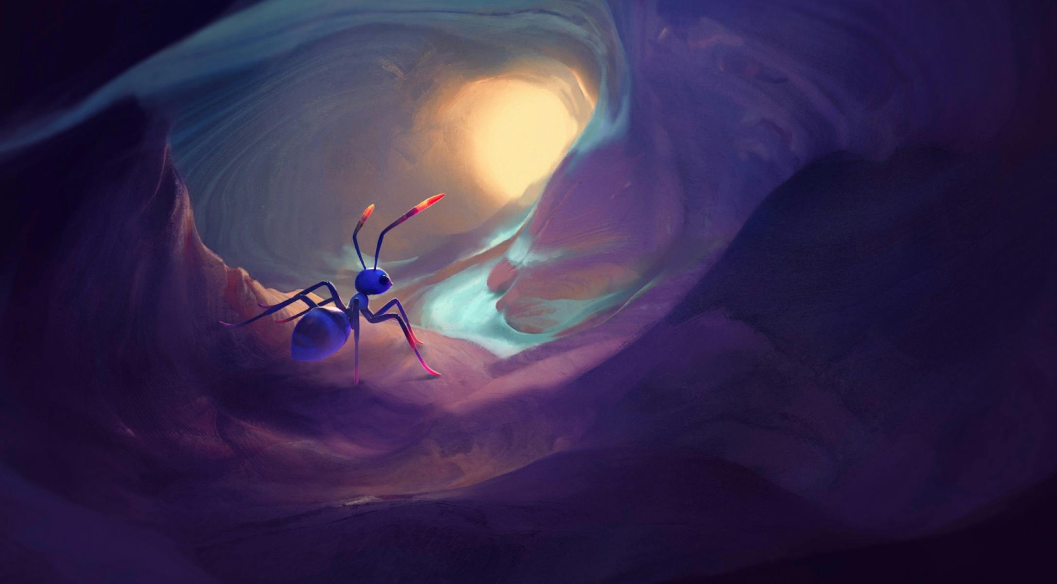 Design of ant standing in tunnel