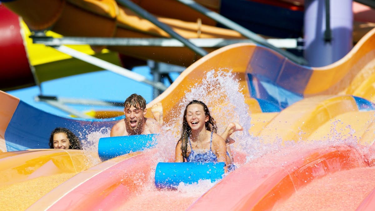 Kids on Water Slide