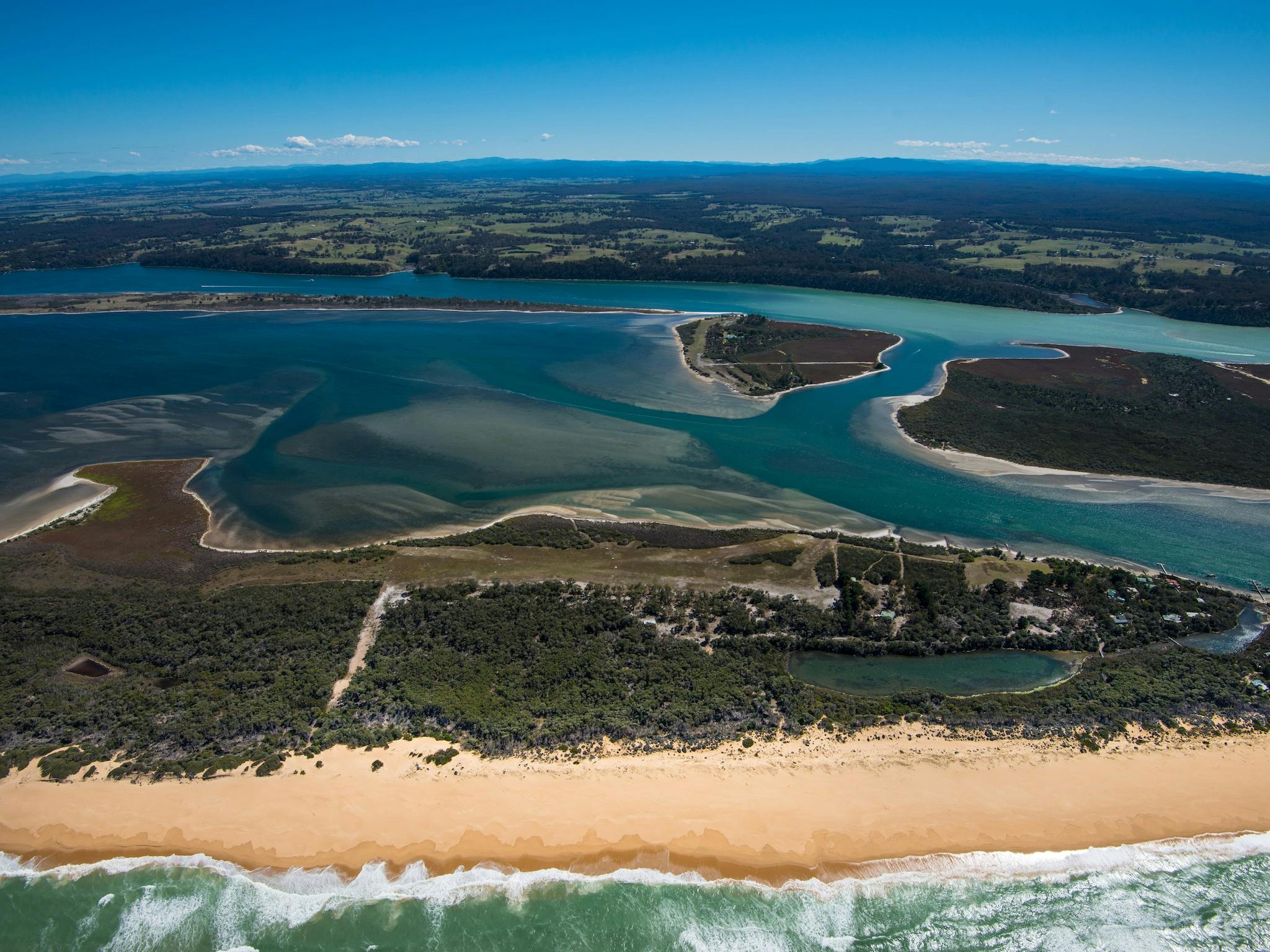 View of Fraser Island overlooking Ninety Mile Beach and The Barrier