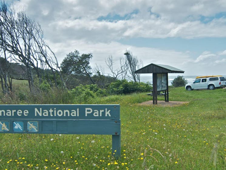 Tomaree National Park signs. Photo: John Spencer