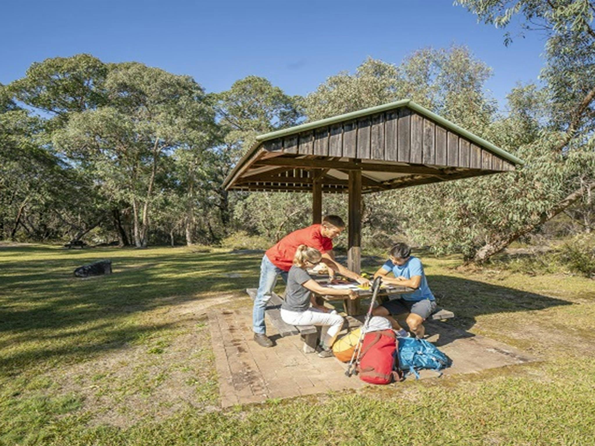 Group planning their visit to Gibralter Range National Park. Photo: John Spencer/OEH