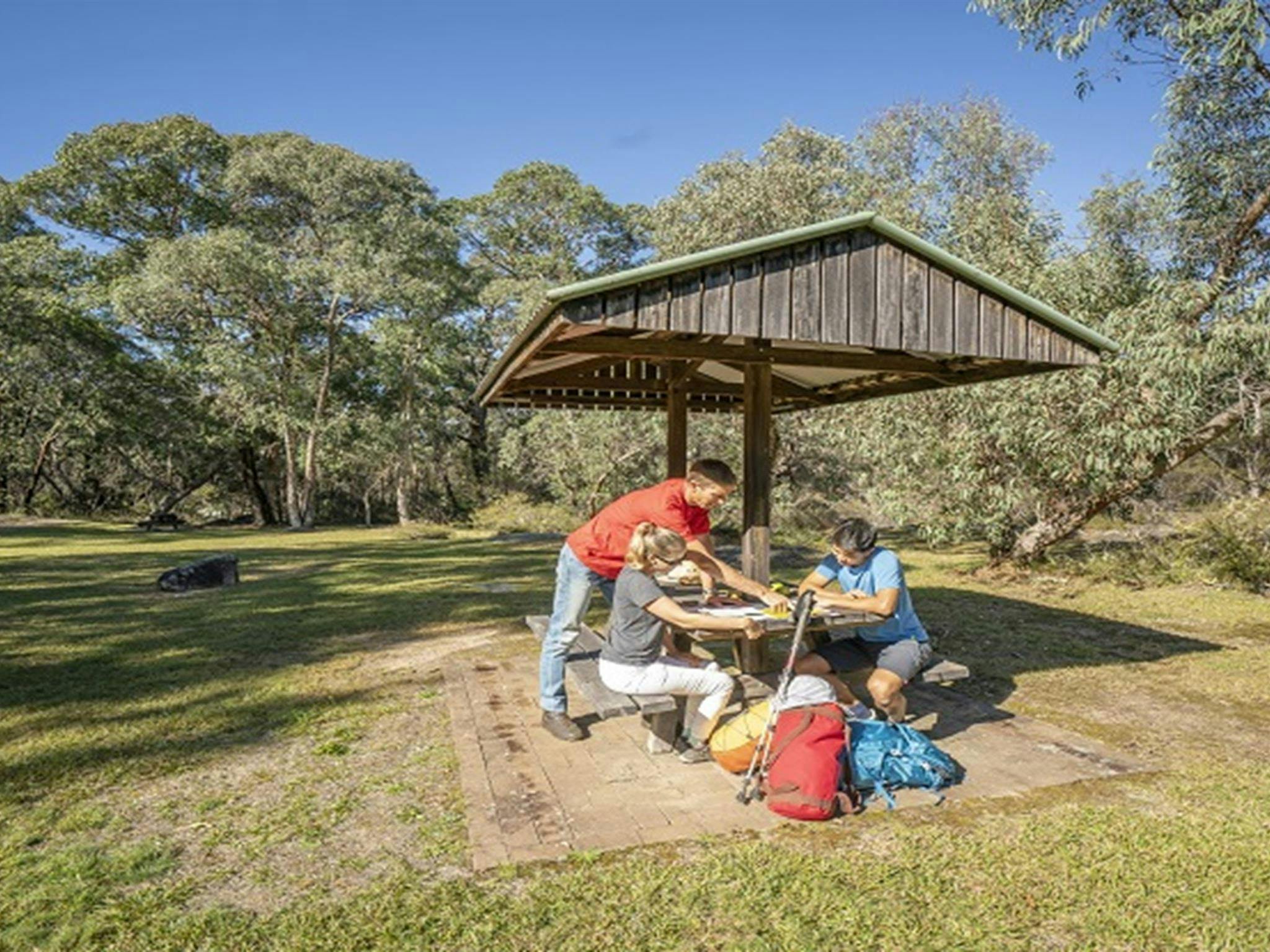 Group planning their visit to Gibralter Range National Park. Photo: John Spencer/OEH