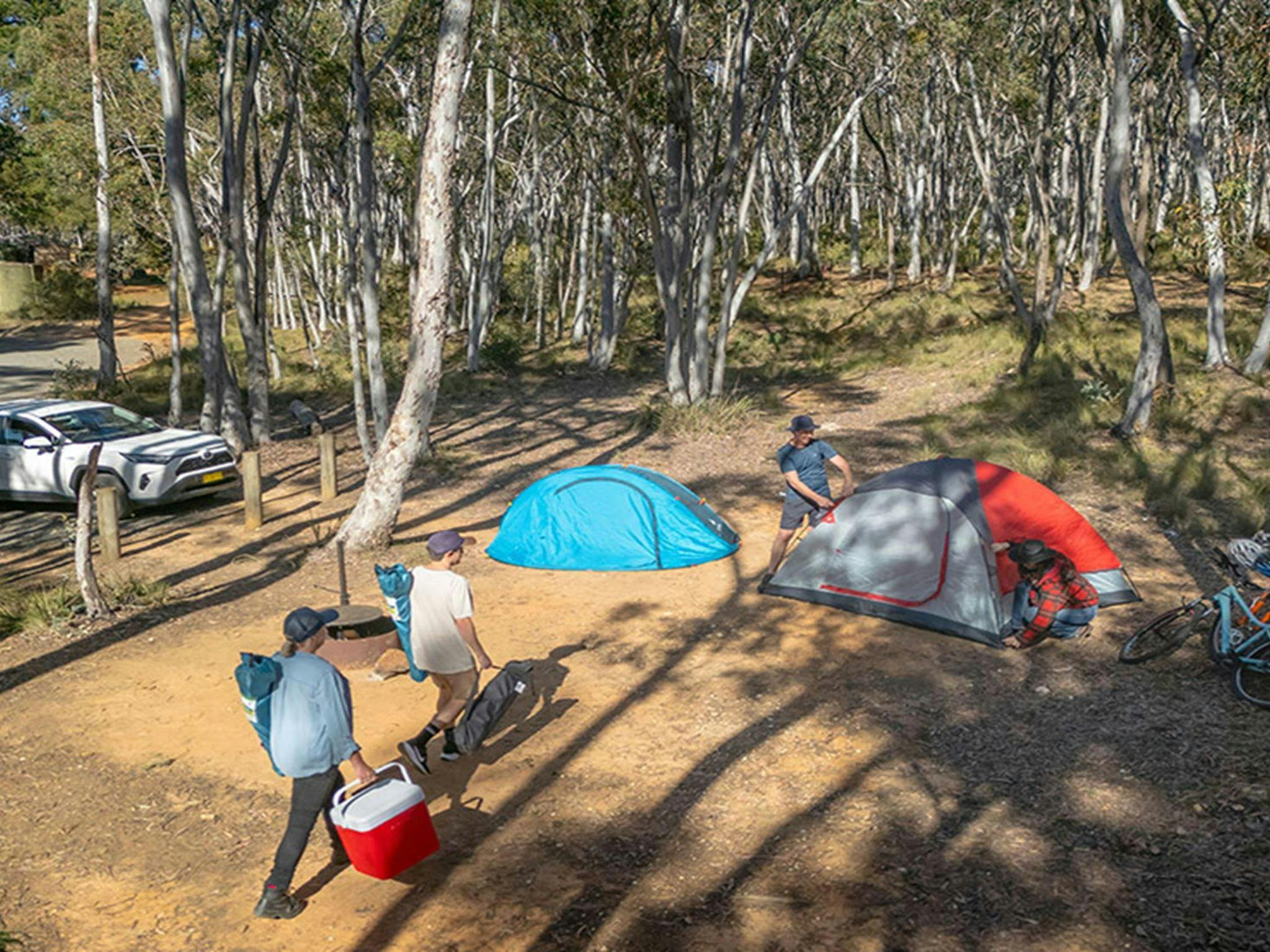 A group of campers at Glendora campground. Credit: John Spencer/DCCEEW &copy; DCCEEW