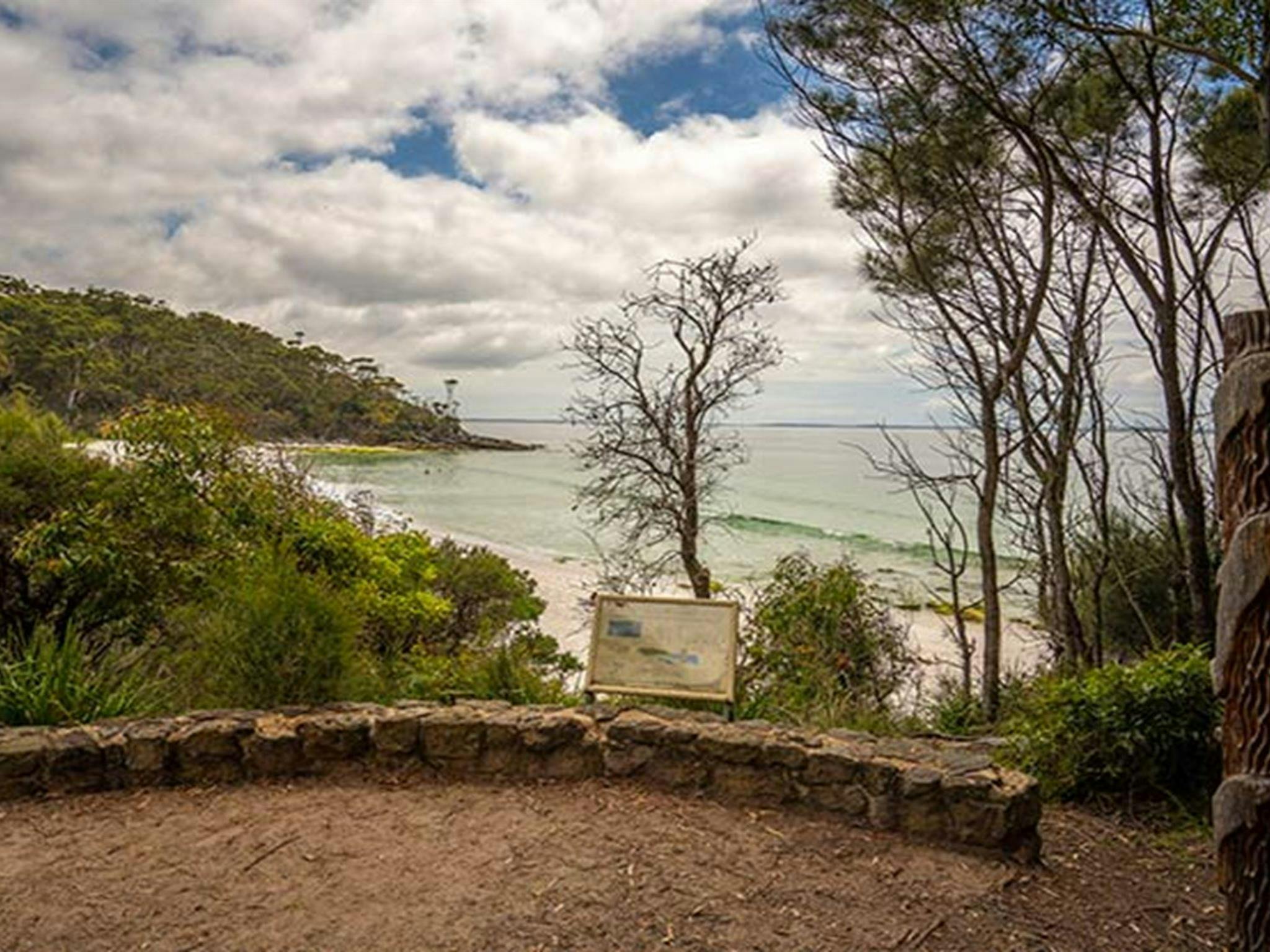 The view of the Greenfield Beach from a lookout in Jervis Bay National Park. Photo: John Spencer