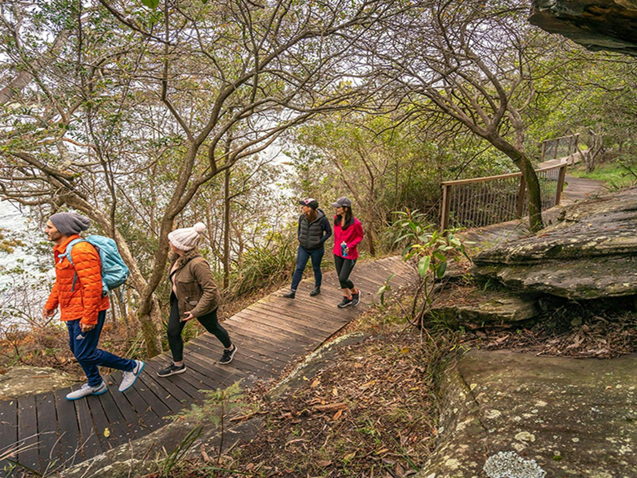 Walkers on Hermitage Foreshore track, near Nielsen Park. Credit: John Spencer &copy; DCCEEW