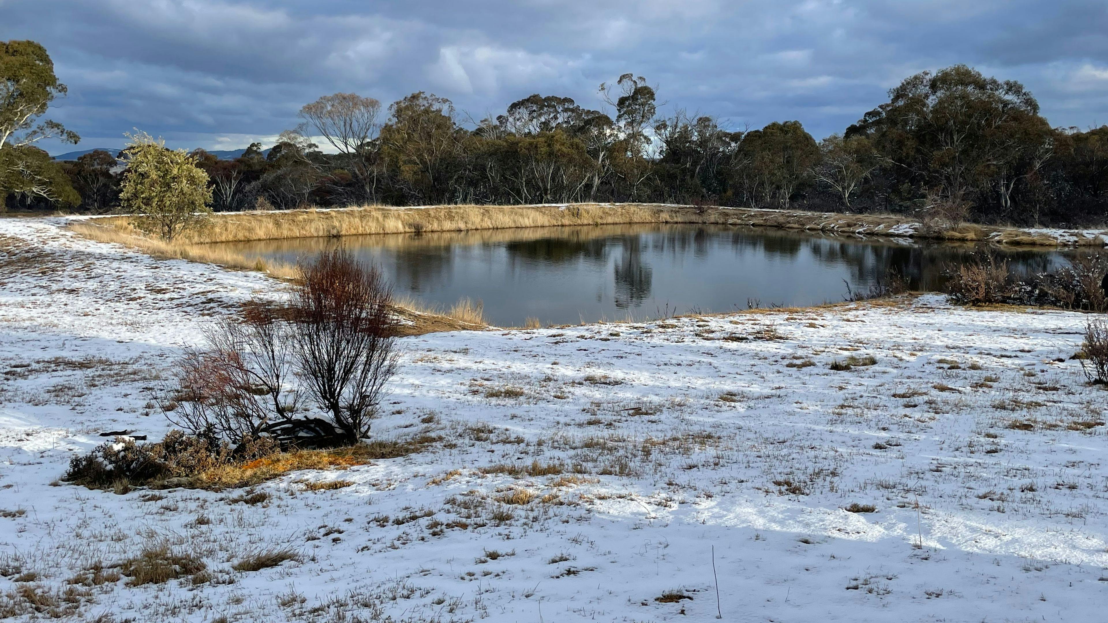 Dam in early Spring 2022. It now has a jetty