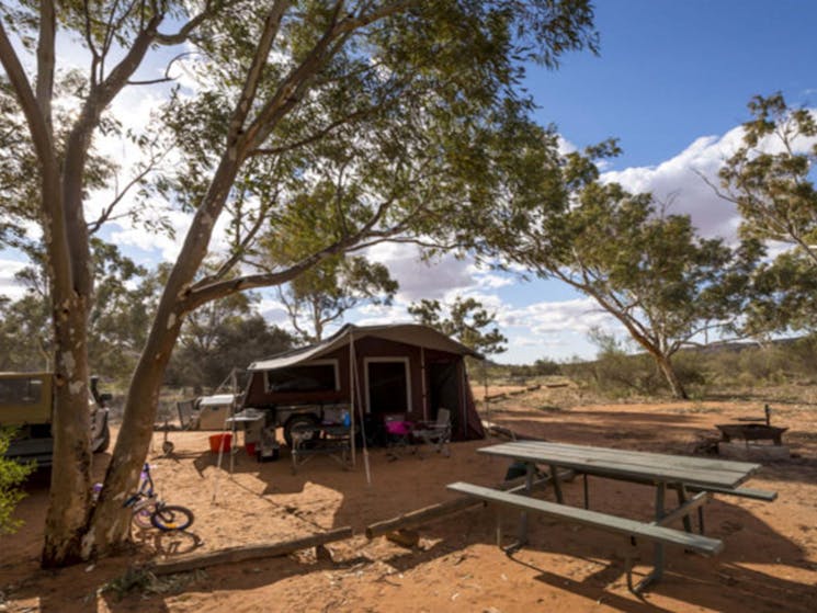 Camping at Homestead Creek campground, Mutawintji National Park, Photo: John Spencer, OEH