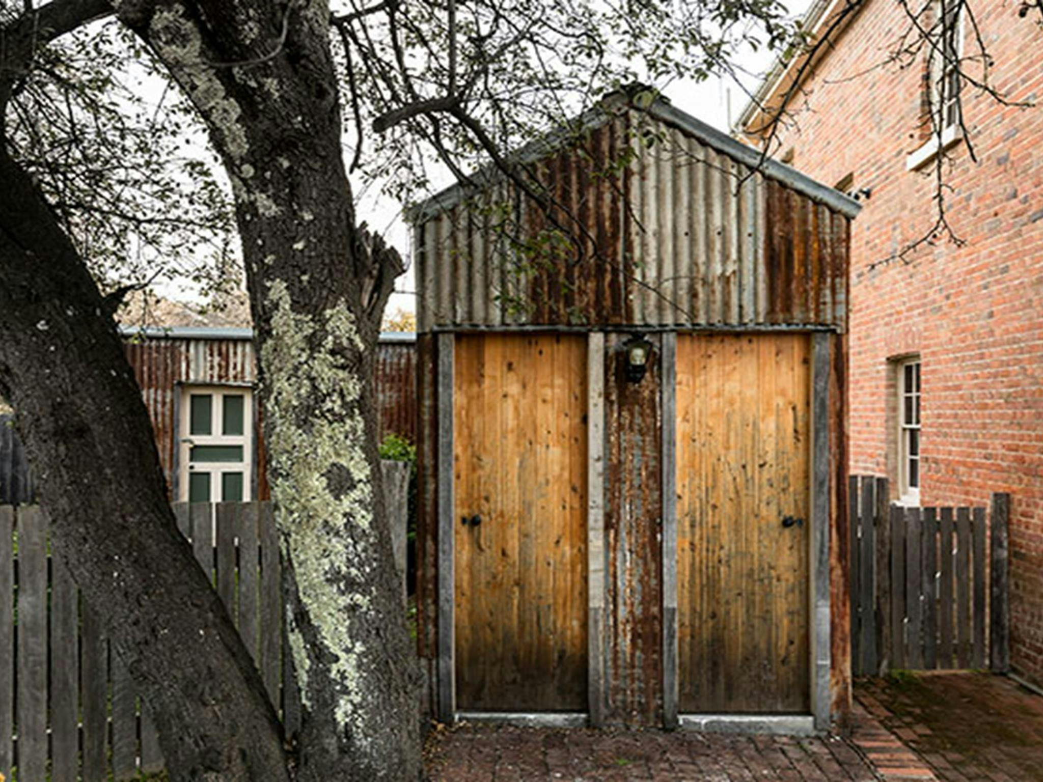 The outdoor toilets at Hosies in Hill End Historic Site. Photo:  Jennifer Leahy &copy; DPE