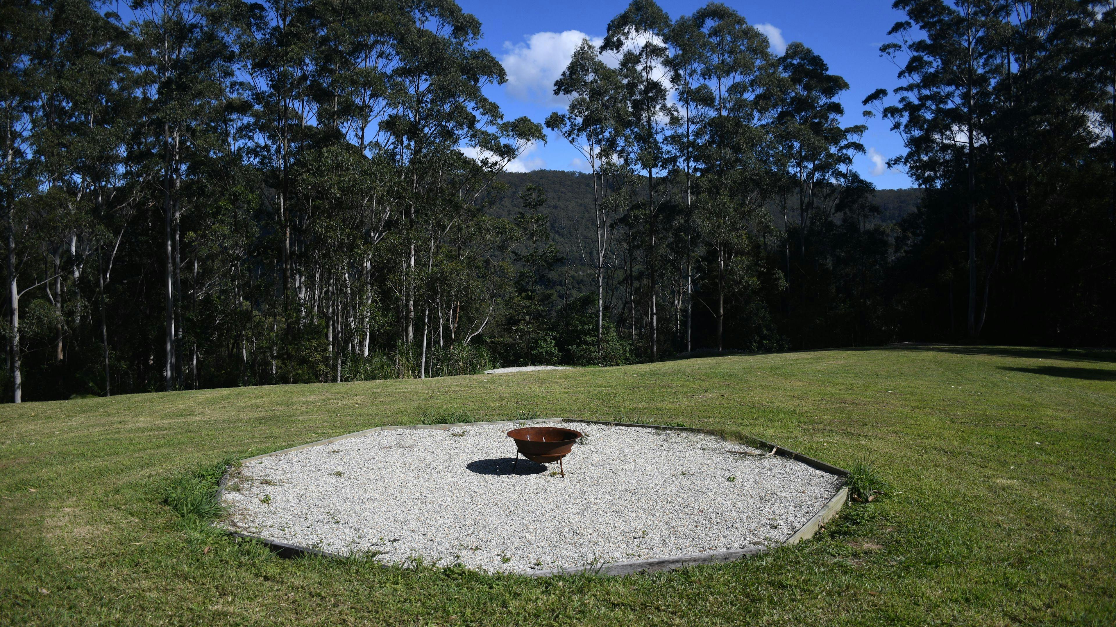 Fire Pit in the middle of the Upper Meadow campsite area