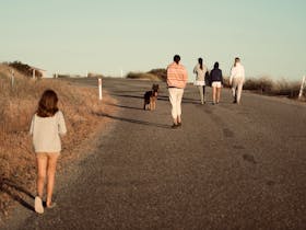 The bitumen road our block come off, great walking ring route