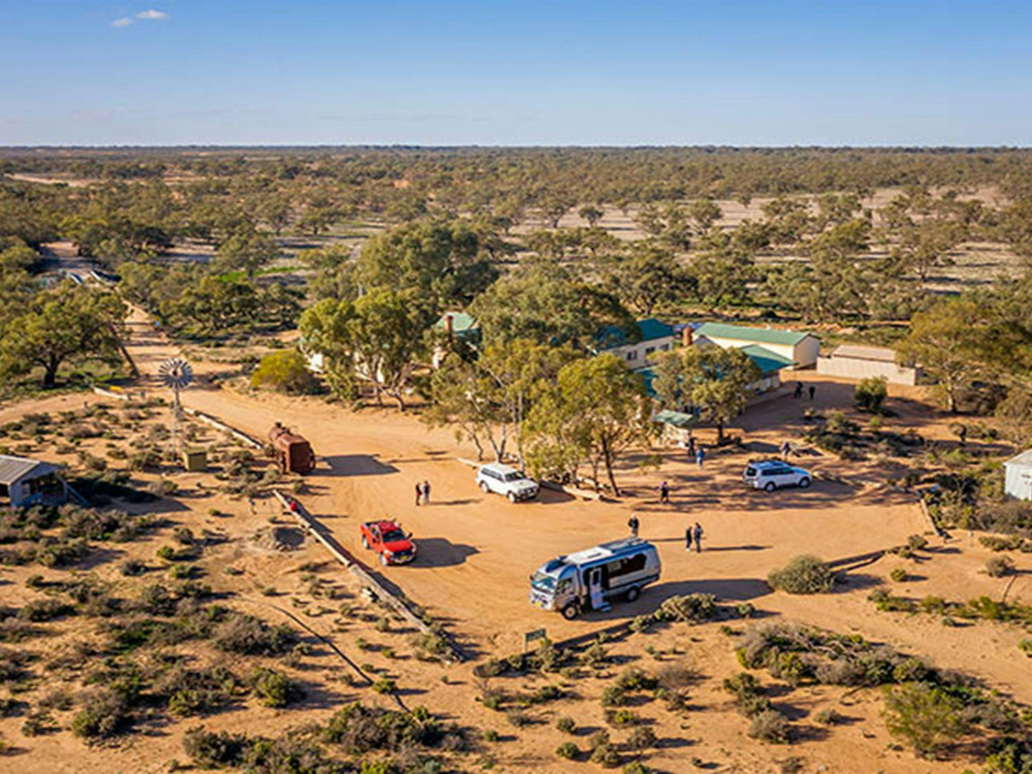 Aerial view of Kinchega Shearers Quarters. Photo: John Spencer/DPIE