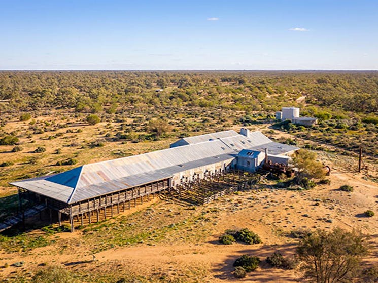 Aerial view of Kinchega Woolshed. Photo: John Spencer/DPIE