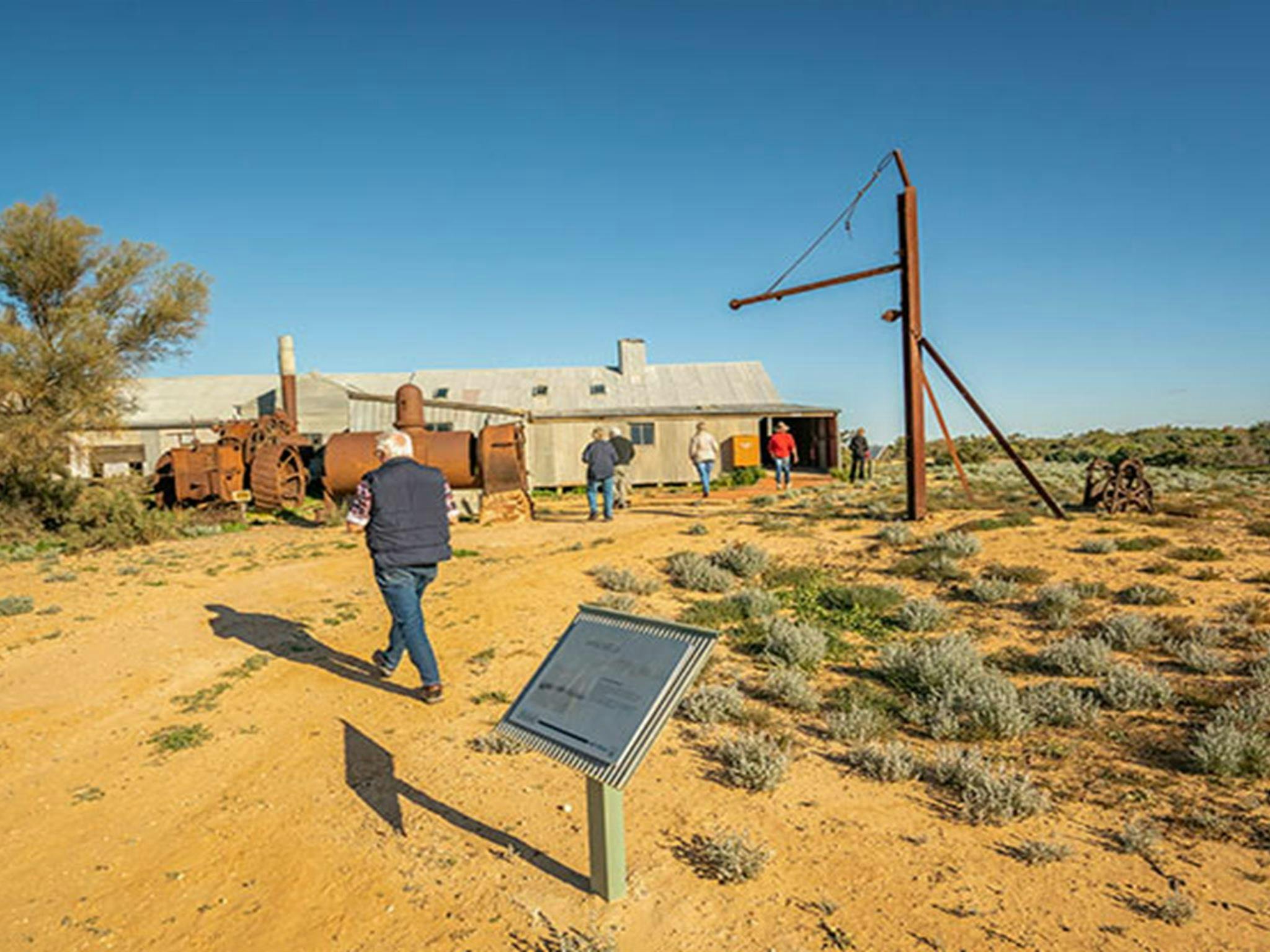 Visitors walking around the grounds of Kinchega Woolshed. Photo: John Spencer/DPIE