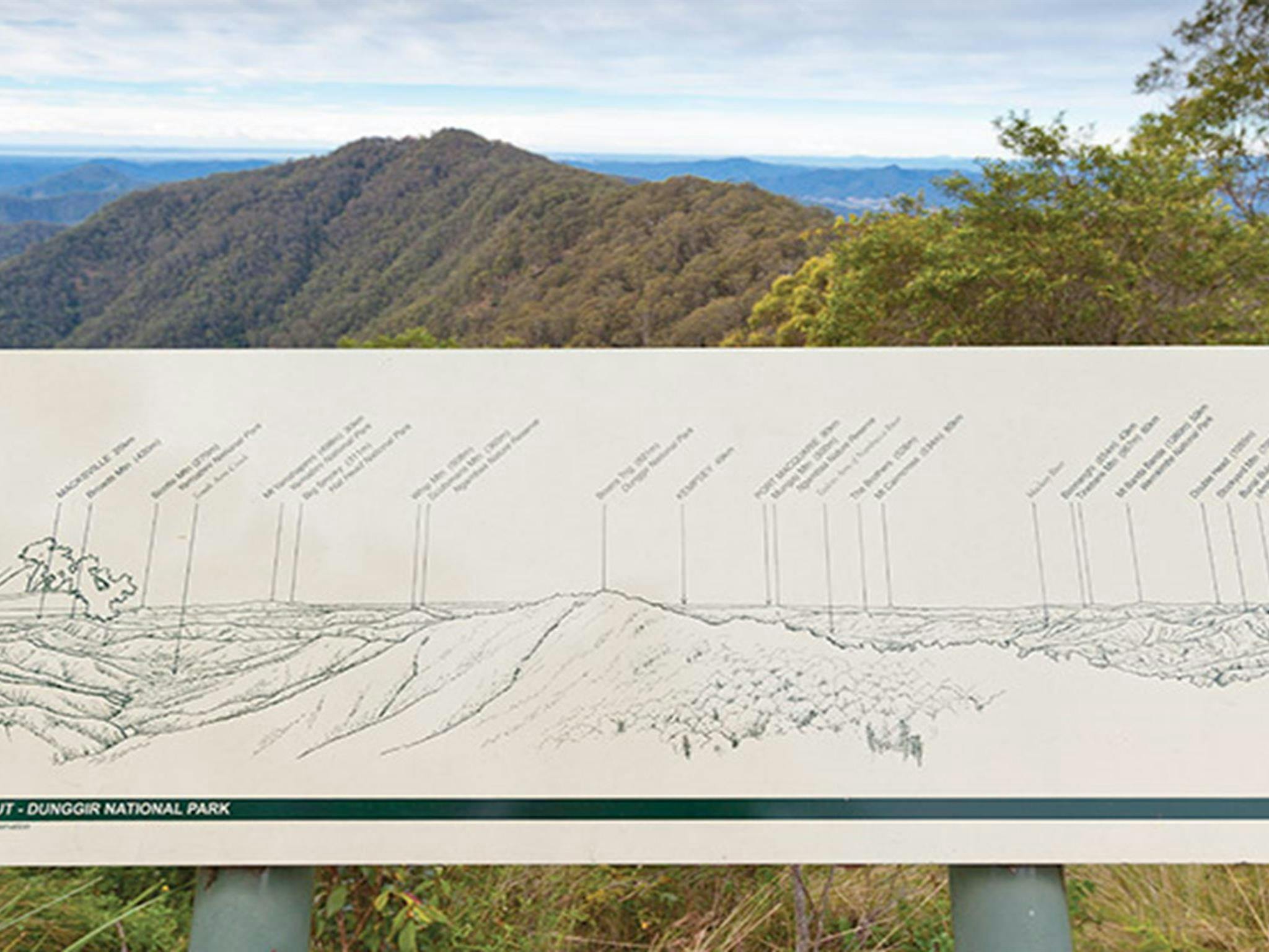 Kosekai lookout information post, Dunggir National Park. Photo: Rob Cleary © OEH