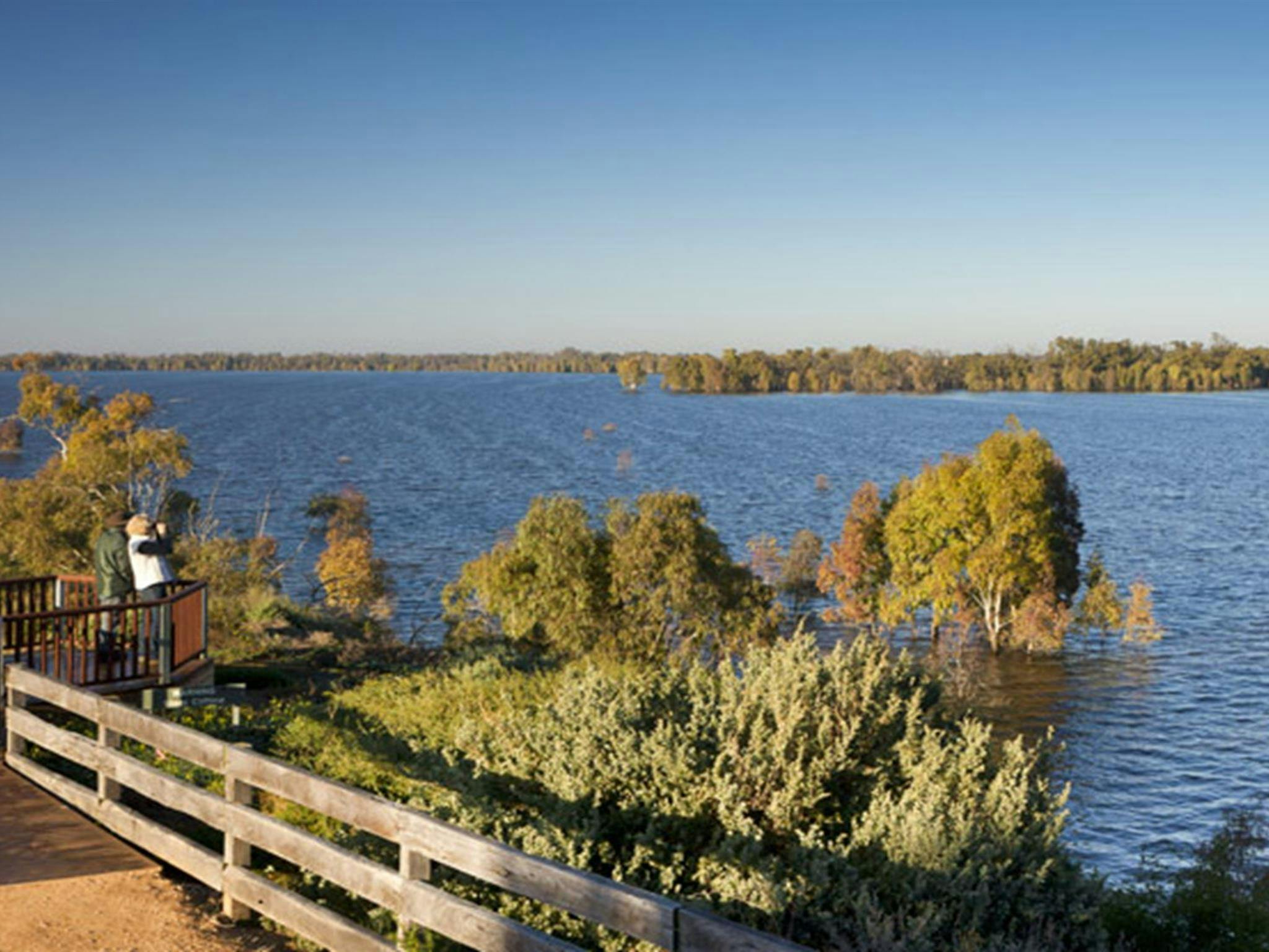 Yanga Lake viewing deck, Yanga National Park. Photo: David Finnegan &copy; OEH