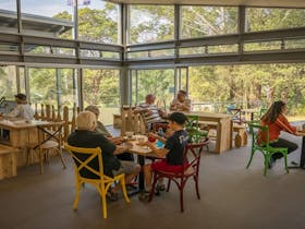 Alfresco dining area at Lane Cove National Park Cafe. Photo: John Spencer © DPIE