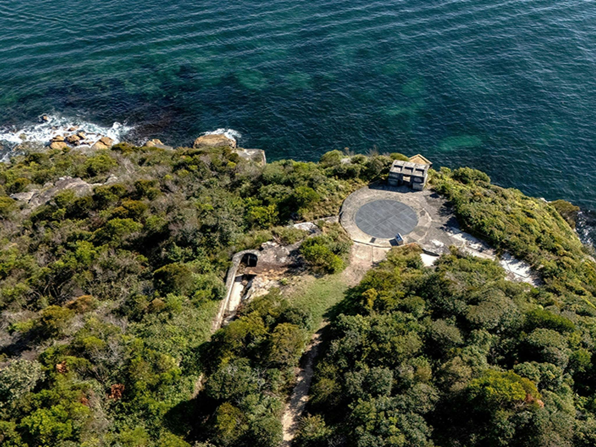 從空中俯瞰雪梨港國家紀念碑中的米德爾角—古布古布軍事防禦工事