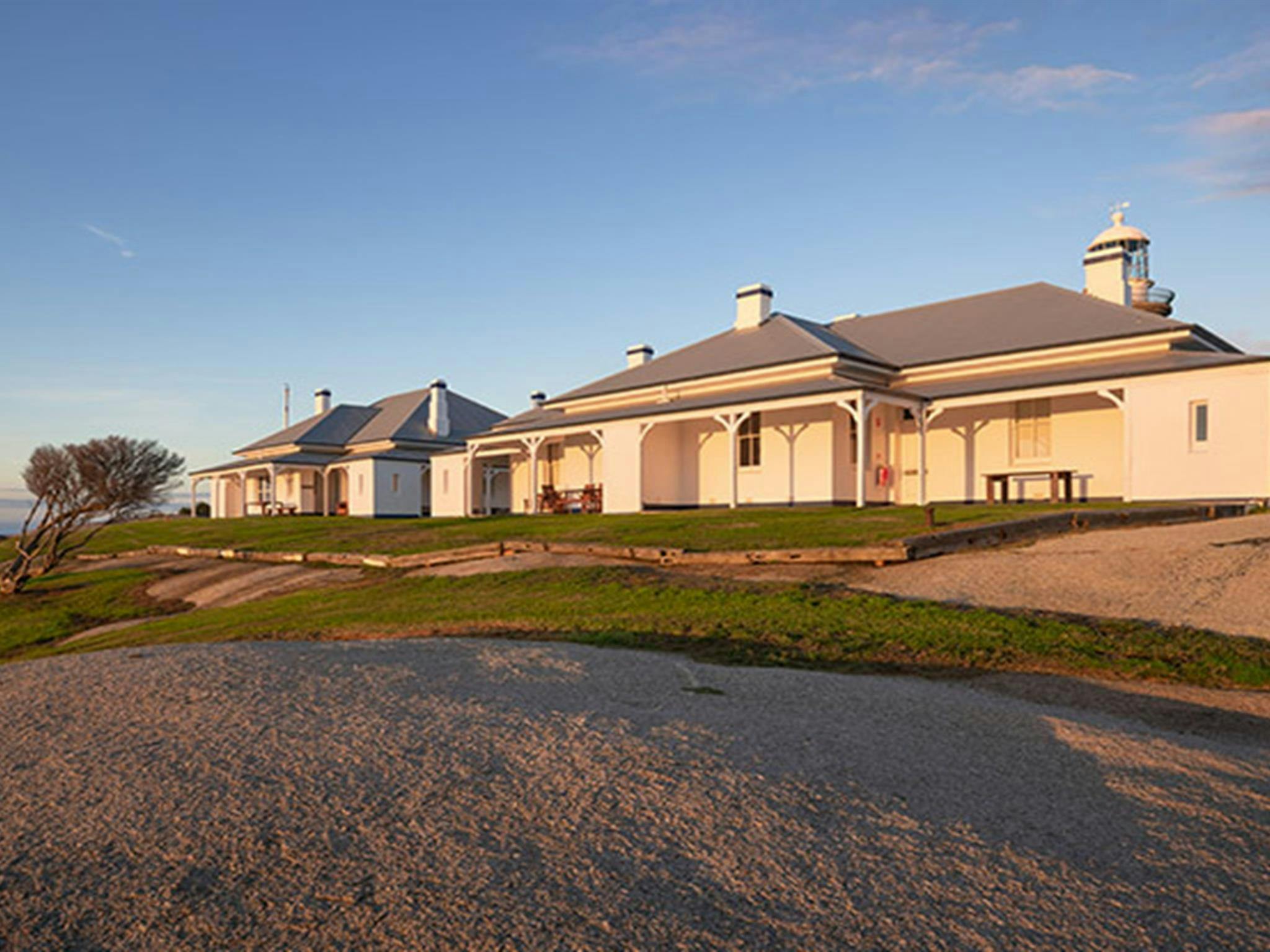 View of Montague Island Assistant Lighthouse Keepers Cottage at sunrise. Photo: Daniel Tran/OEH
