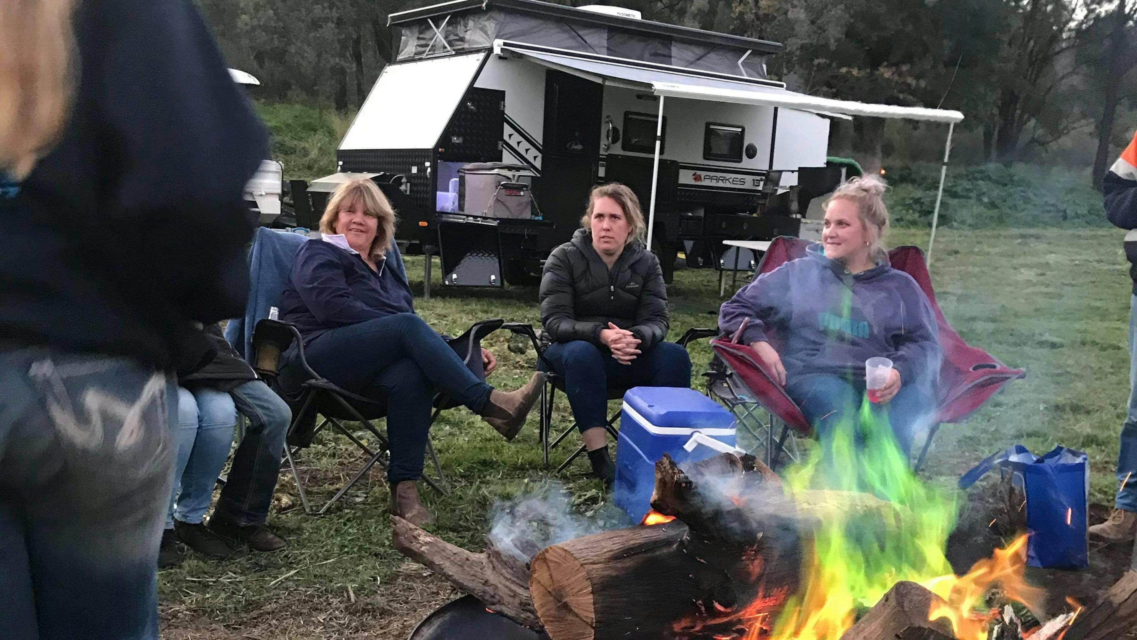 Few tails around the fire.