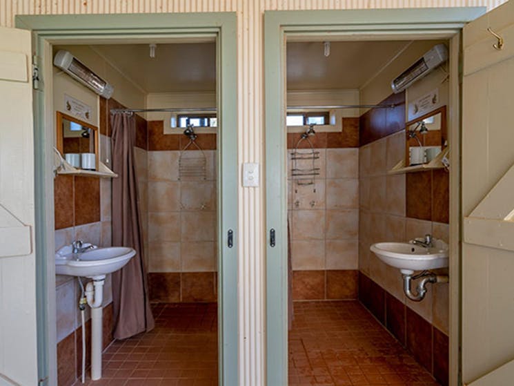 Outdoor showers at Mount Wood Homestead. Photo: John Spencer/DPIE