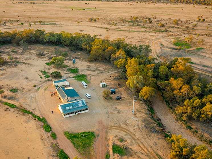 Aerial view of Mount Wood Shearers Quarters and its surrounds. Photo: John Spencer/DPIE