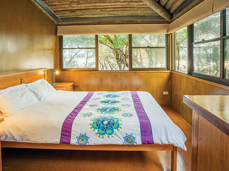 Double bedroom in Myer House, Mimosa Rocks National Park. Photo: John Spencer/OEH