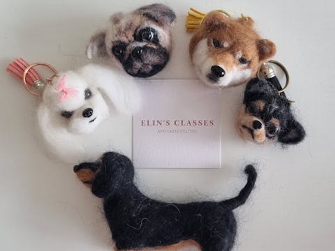 Needle Felting Class: Make a Dog Key Chain
