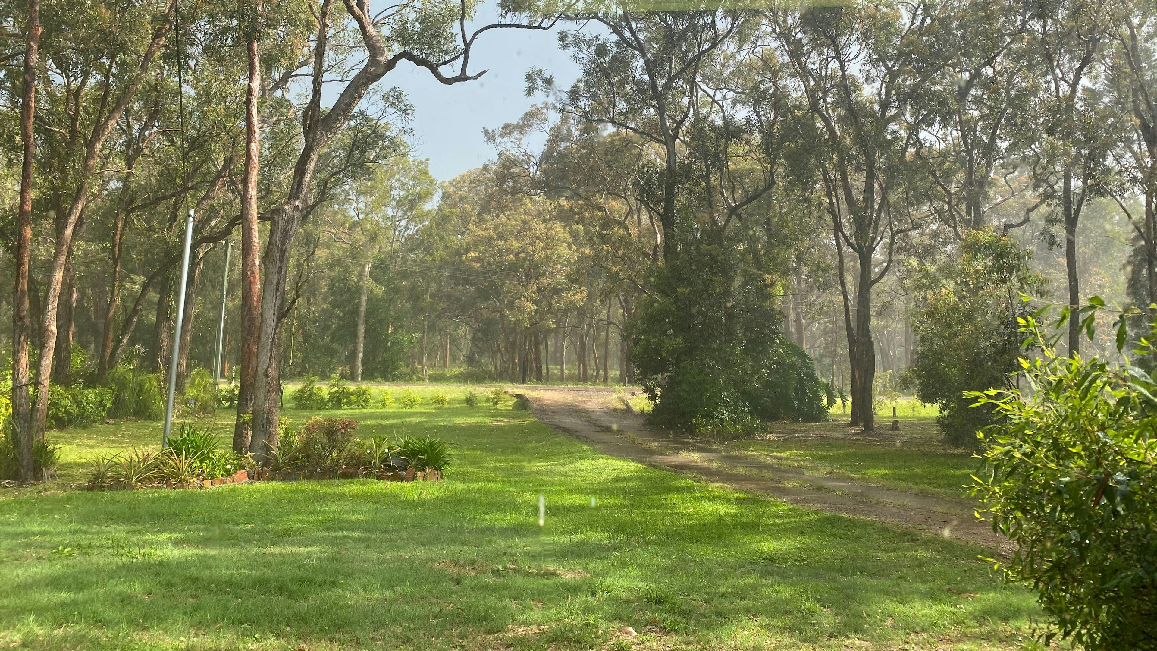 A summer storm at Noonameena with the sun breaking through. 