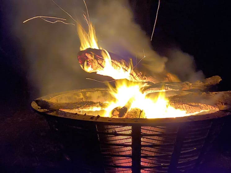 The communal fire pit. 
Please be aware, fire restrictions may apply. 