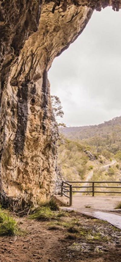 North Glory Cave entrance and Smugglers Passage, Yarrangobilly Caves, Kosciuszko National Park.