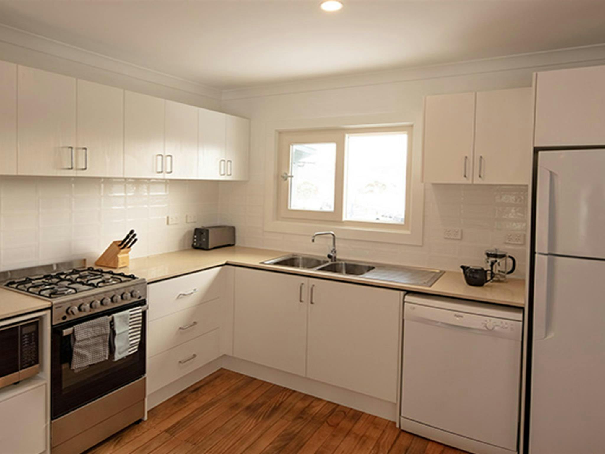 Kitchen in Numbananga Lodge, Kosciuszko National Park. Photo: Murray Vanderveer/OEH