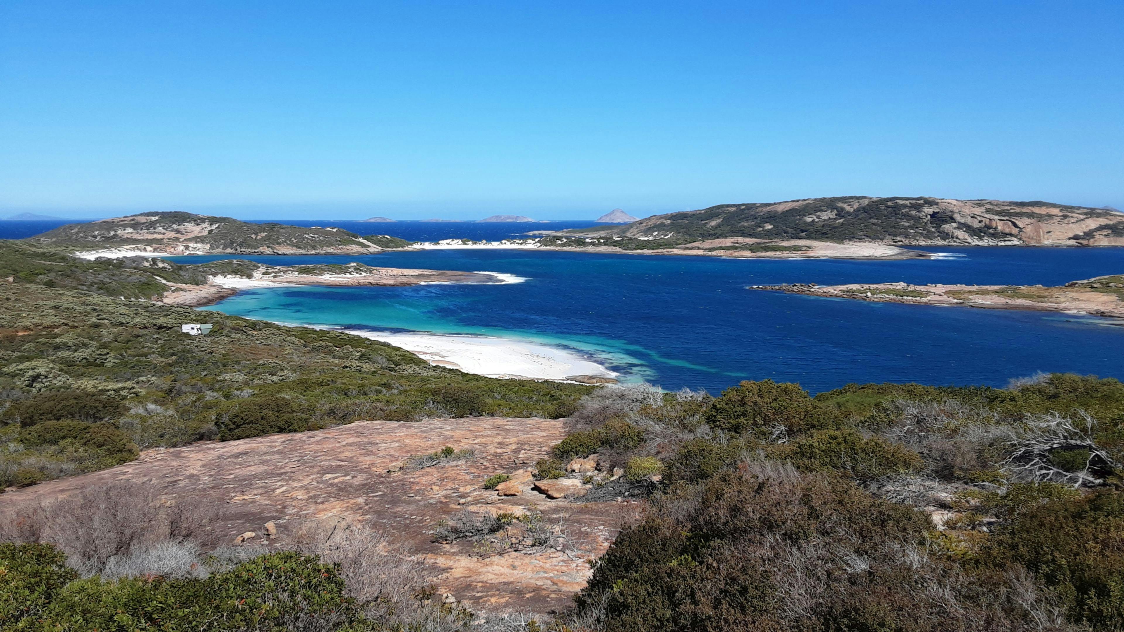 one of the many bays close to our camp, 15 min drive away.